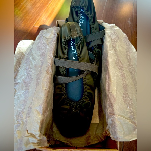 Olive Satin Ballet Shoe - Picture 3 of 5